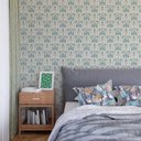 Ver imagem 1 de Papel de Parede Arabesco Floral Tom Verde Gh Papel de Parede 3,3m