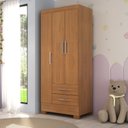 Ver imagem 1 de Guarda-Roupa Infantil 3 Portas e 2 Gavetas Amy Espresso Móveis Bege/Cinamomo