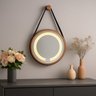 Espelho Redondo Iluminado 40cm com Alça Touch 2 Leds com Alça Adnet Reduna - 1