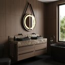 Ver mais imagens de Espelho Redondo Iluminado 40cm com Alça Touch 2 Leds com Alça Adnet Reduna