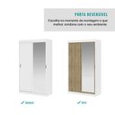 Ver imagem 6 de Guarda-Roupa Solteiro 2 Portas de Correr com Espelho 2 Gavetas Branco Carraro
