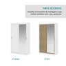 Guarda-Roupa Solteiro 2 Portas de Correr com Espelho 2 Gavetas Branco Carraro - 6