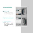 Ver imagem 4 de Guarda-Roupa Solteiro 2 Portas de Correr com Espelho 2 Gavetas Branco Carraro