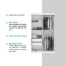 Guarda-Roupa Solteiro 2 Portas de Correr com Espelho 2 Gavetas Branco Carraro - 4