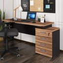 Ver imagem 1 de Escrivaninha Mesa Escritório Extensível 150cm 4 Gavetas Flex Multimóveis CR25325