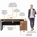Ver imagem 3 de Escrivaninha Mesa Escritório Extensível 150cm 4 Gavetas Flex Multimóveis CR25325