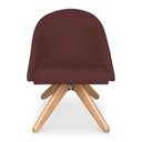 Ver imagem 2 de Kit 6 Poltronas Cadeira Giratória Bela Suede Base Madeira Marsala Pallazio