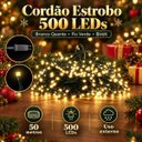 Ver imagem 2 de Pisca Cordão Estrobo 500 Leds Branco Quente 50m Fio Verde Bivolt