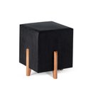 Ver imagem 1 de Puff Decorativo Quadrado em Suede na Cor Preto
