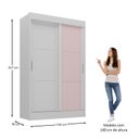 Ver imagem 4 de Guarda-Roupa Infantil Flex 2 Portas 2 Gavetas Maya Espresso Móveis Rosa/Branco