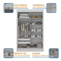 Guarda-roupa Infantil Flex 2 Portas 2 Gavetas Maya Espresso Móveis - 7