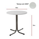 Ver imagem 4 de Mesa de Jantar Redonda 80cm Branca com 4 Cadeiras Estofada Cinza