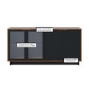 Ver imagem 2 de Buffet Aparador Vitória com Cristaleira Guanabara Noce Milano/ Preto Fosco - Colibri