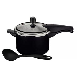 Panela Pressão Antiaderente 4,5l Preto com Concha Tramontina
