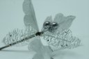 Ver imagem 3 de Kit 16 Flor Artificial Decoração Brilho Prata Glitter 15cm