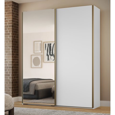 Guarda-Roupa Raffinato 100% MDF 2 Portas 1 Espelho