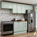 Ver imagem 2 de Cozinha Completa 4PÇS 7 Pts 3 Gav Iluminata Verde Mint/Ebano