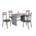 Ver imagem 2 de Conjunto Sala de Jantar Mesa Retangular 120x75cm Tampo Granito Ocre 4 Cadeiras Marselha Marrom/Preto Floral