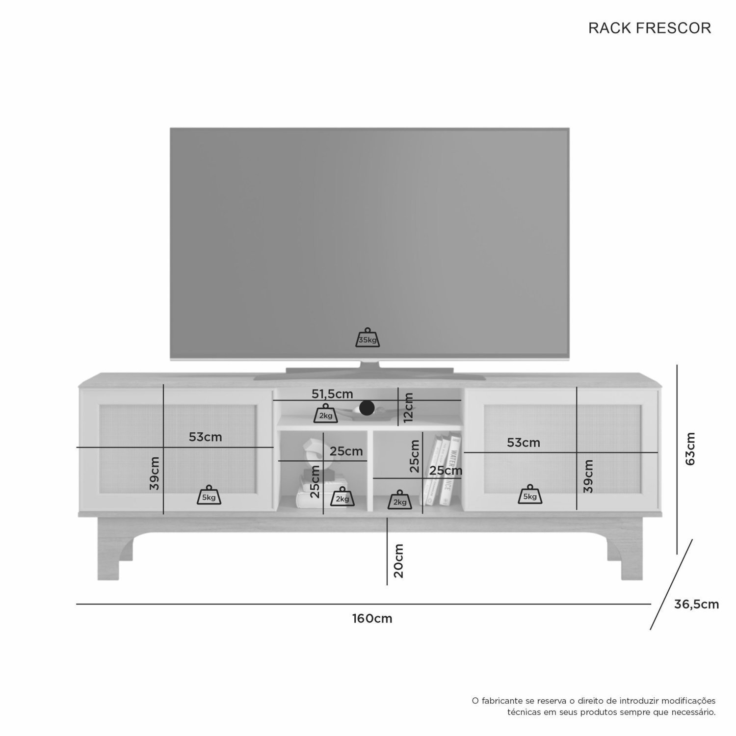 Rack para Tv até 65 Polegadas Frescor Candian - 3