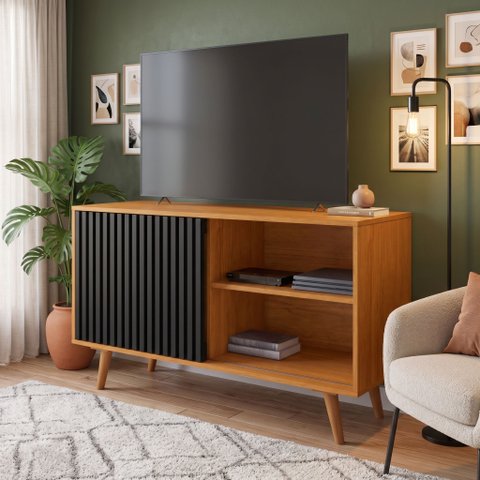 Rack para TV até 43 Polegadas MDF 109cm Carinho Candian Amarelo