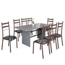 Ver imagem 2 de Conjunto Sala de Jantar Mesa Retangular 180x75cm Tampo Granito Ocre 8 Cadeiras Marselha