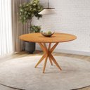 Ver imagem 2 de Mesa Simpatia Candian 108cm Redonda sem Vidro Tampo Amadeirado Amarelo/Cinamomo