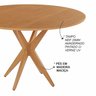 Mesa Simpatia Candian 108cm Redonda sem Vidro Tampo Amadeirado - 4