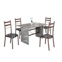 Ver imagem 2 de Conjunto Sala de Jantar Mesa Retangular 120x75cm Tampo Granito Topázio 4 Cadeiras Marselha Marrom/Preto Floral