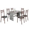 Conjunto Sala de Jantar Mesa Retangular 140x75cm Tampo Granito Topázio 6 Cadeiras Marselha - 2