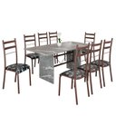 Ver imagem 2 de Conjunto Sala de Jantar Mesa Retangular 180x75cm Tampo Granito Topázio 8 Cadeiras Marselha