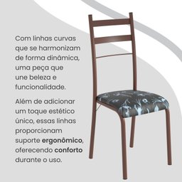 Conjunto Sala de Jantar Mesa Retangular 180x75cm Tampo Granito Topázio 8 Cadeiras Marselha - 6
