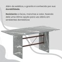 Ver mais imagens de Conjunto Sala de Jantar Mesa Retangular 180x75cm Tampo Granito Topázio 8 Cadeiras Marselha Marrom/Preto Floral
