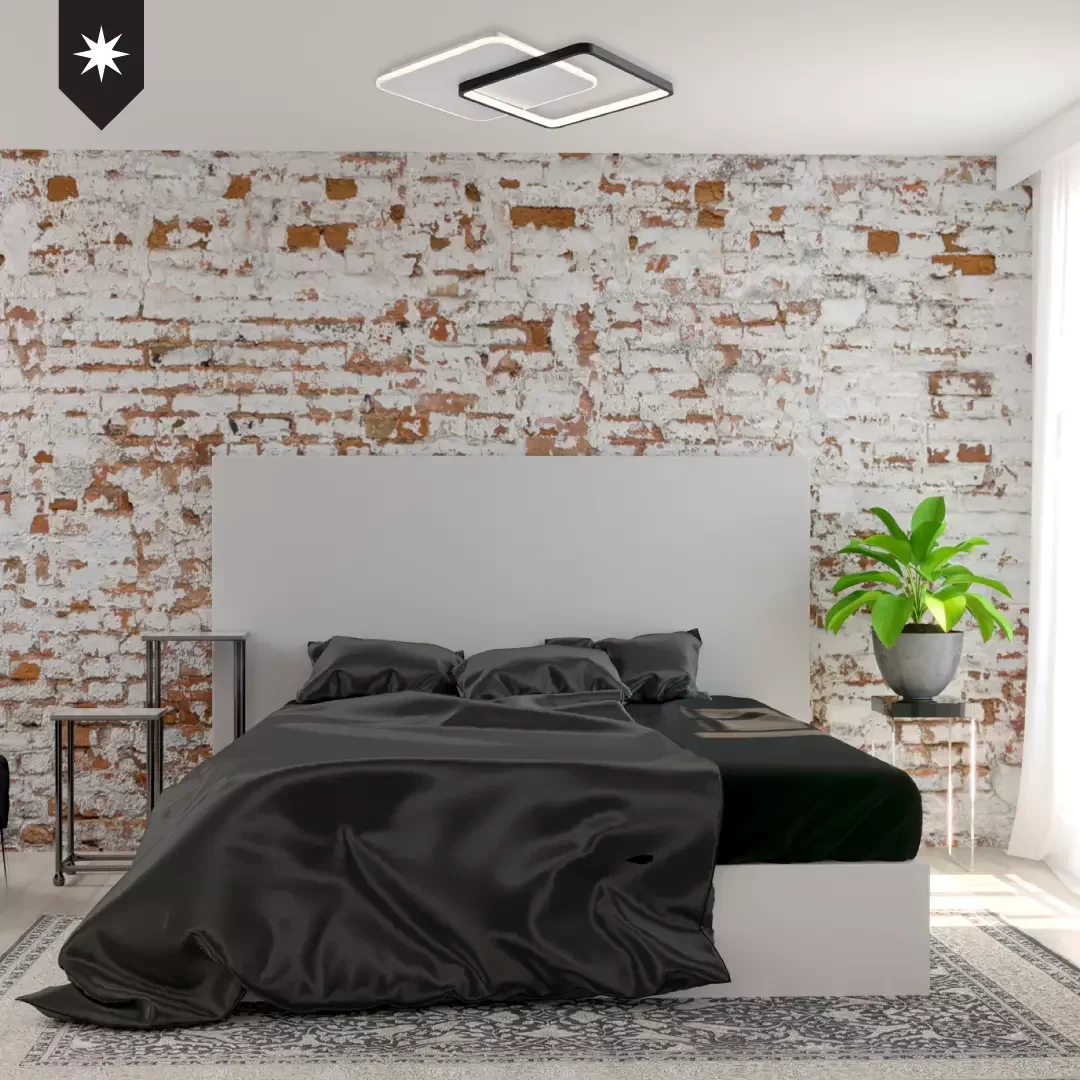 Plafon Quadrado Estrutura Em Alumínio Branco Com Detalhe Em Preto Acrílico e Silicone Led Integrado  - 2