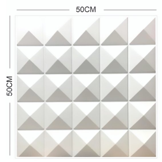 Kit 20 Placas 3D - Modelo Piramide - 50x50 ( Total de 5m2 ) - 2