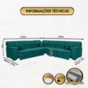 Ver imagem 7 de Sofá Magno 3.97x2.37m de Canto, Retrátil e Reclinável - Verde