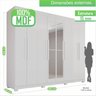 Guarda-roupa 8 Portas com Espelho 4 Gavetas Milano - 5
