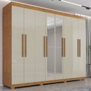 Ver imagem 1 de Guarda-roupa 8 Portas com Espelho 4 Gavetas Milano