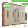 Guarda-roupa 8 Portas com Espelho 4 Gavetas Milano - 4
