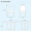 Ver imagem 5 de Mesa de Jantar Lisy Tampo Madeira e Vidro 120x80 com 4 Cadeiras de Madeira Maciça Móveis Mundial
