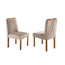 Ver imagem 4 de Mesa de Jantar Lisy Tampo Madeira e Vidro 120x80 com 4 Cadeiras de Madeira Maciça Móveis Mundial
