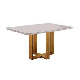 Mesa de Jantar Lisy Tampo Madeira e Vidro 120x80 com 4 Cadeiras de Madeira Maciça Móveis Mundial - 3
