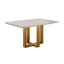 Ver imagem 3 de Mesa de Jantar Lisy Tampo Madeira e Vidro 120x80 com 4 Cadeiras de Madeira Maciça Móveis Mundial