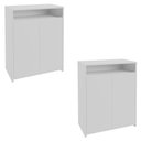 Ver imagem 1 de Kit 2 Balcão para Escritório Café 60cm 2 Portas Look A06 Branco - Mpozenato