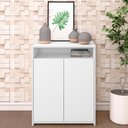 Ver imagem 2 de Kit 2 Balcão para Escritório Café 60cm 2 Portas Look A06 Branco - Mpozenato