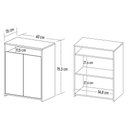 Ver imagem 4 de Kit 2 Balcão para Escritório Café 60cm 2 Portas Look A06 Branco - Mpozenato