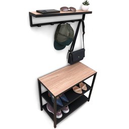 Kit Sapateira Sd 3503 Preto + Cabideiro Sd 3504 Cor:preto - 2