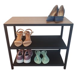 Kit Sapateira Sd 3503 Preto + Cabideiro Sd 3504 Cor:preto - 3