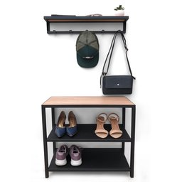 Kit Sapateira Sd 3503 Preto + Cabideiro Sd 3504 Cor:preto - 1