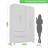 Guarda-roupa 4 Portas 2 Gavetas Dubai Plus - 3