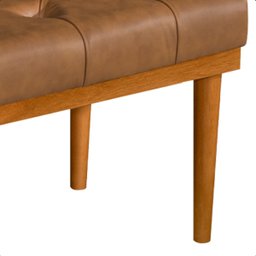 Recamier Calçadeira Apolo Corano Caramelo Solteiro 1,00m Base Madeira Pés Palito - 5